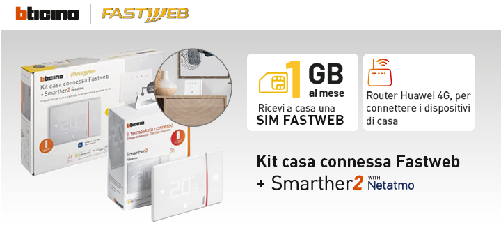 Bticino Termostato WiFi Intelligente Smarther2 with Netatmo XM8002 Incasso  Sabbia